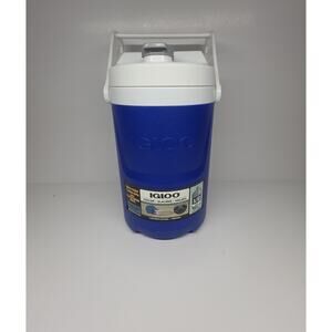 Igloo Laguna HalfGallon Beverage Jug Cooler &Hooks Blue Baseball Water Bottle